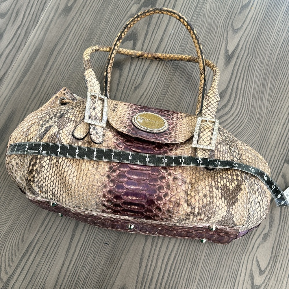Albert Chloe Metallic Python Bag - image 6